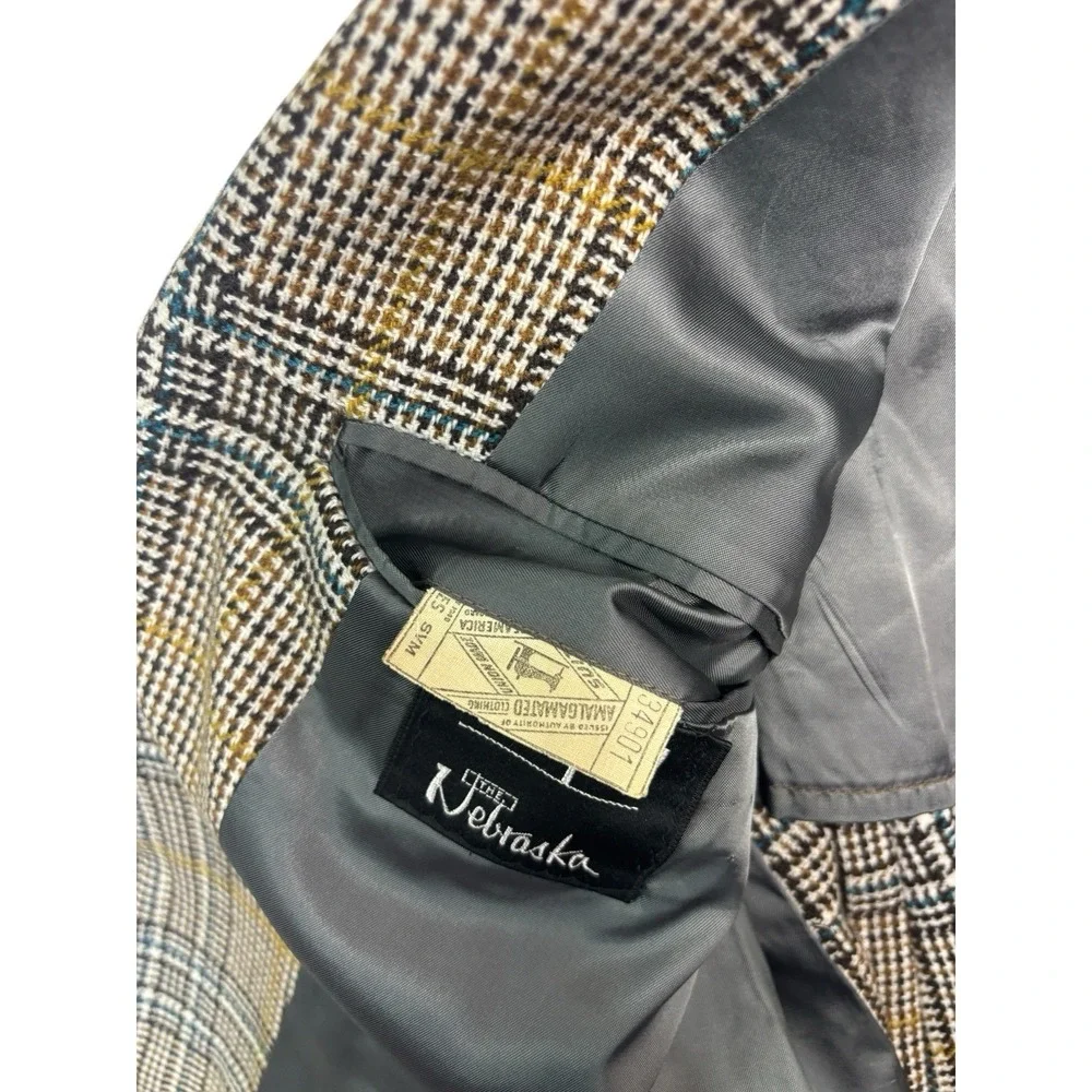 vtv 1970s Haspel 42R Multi-Color Plaid Heavy Tweed Blazer Jacket Sport Suit Coat